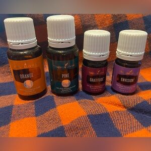 Young living envision, gratitude, orange, pine essential oils